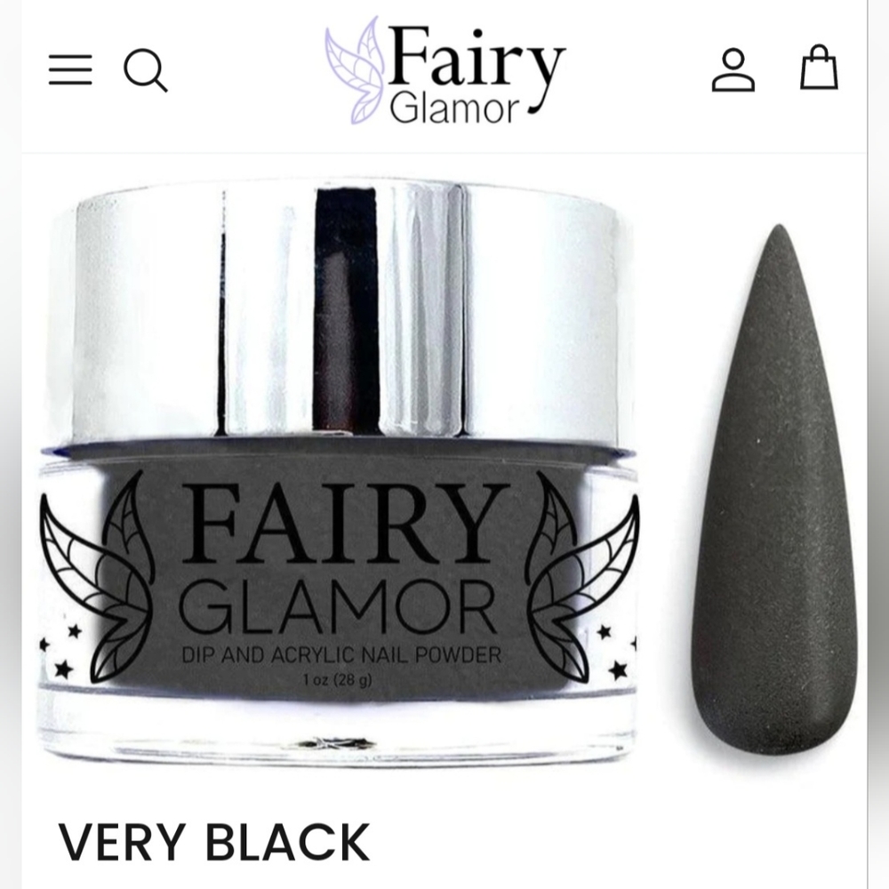 *SOLD OUT* FAIRY GLAMOR Very Black dip and acrylic powder